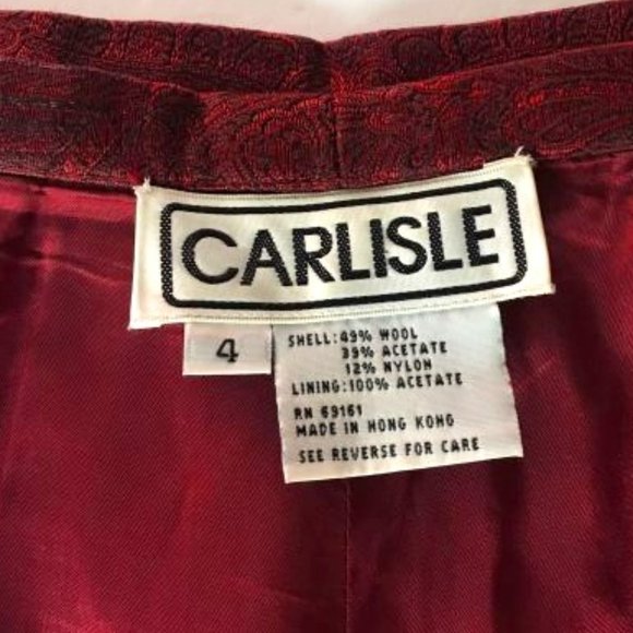 Carlisle Textured Paisley Print Straight Leg Dress Pant _ Wine - Picture 6 of 7